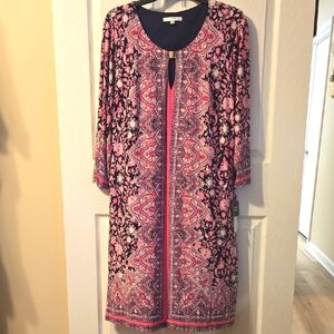 Studio One Sheth Dress   Pink And Navy Blue